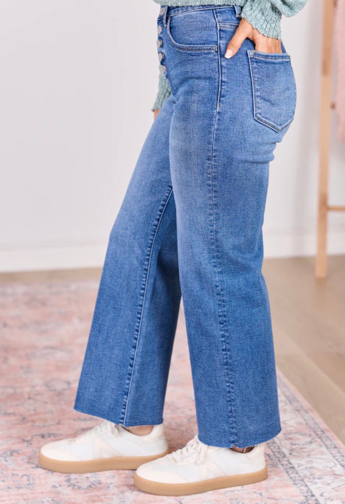 Raw Hem Denim- Medium Wash