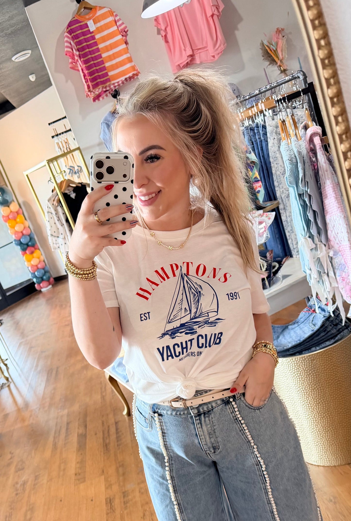 Hamptons Yacht Club Tee- White