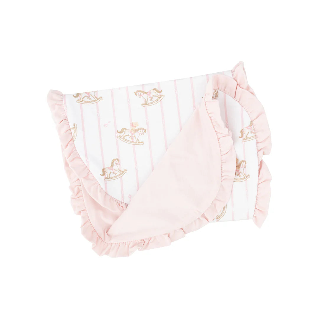 Burp Cloth - Vintage Rocking Horse Pink