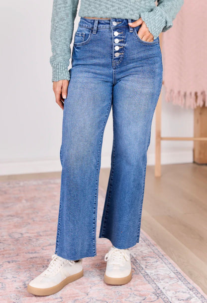 Raw Hem Denim- Medium Wash