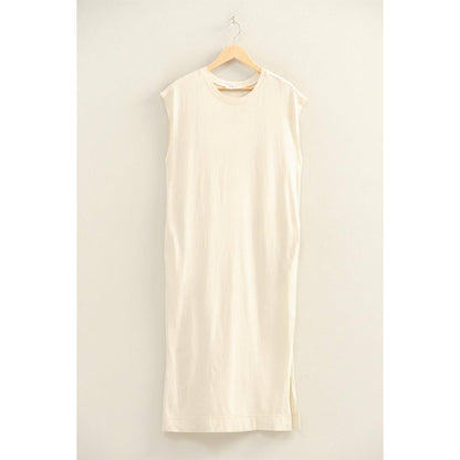 Mineral Wash Midi Dress- Cream
