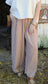Picnic Days Scalloped Gingham Pants- Taupe