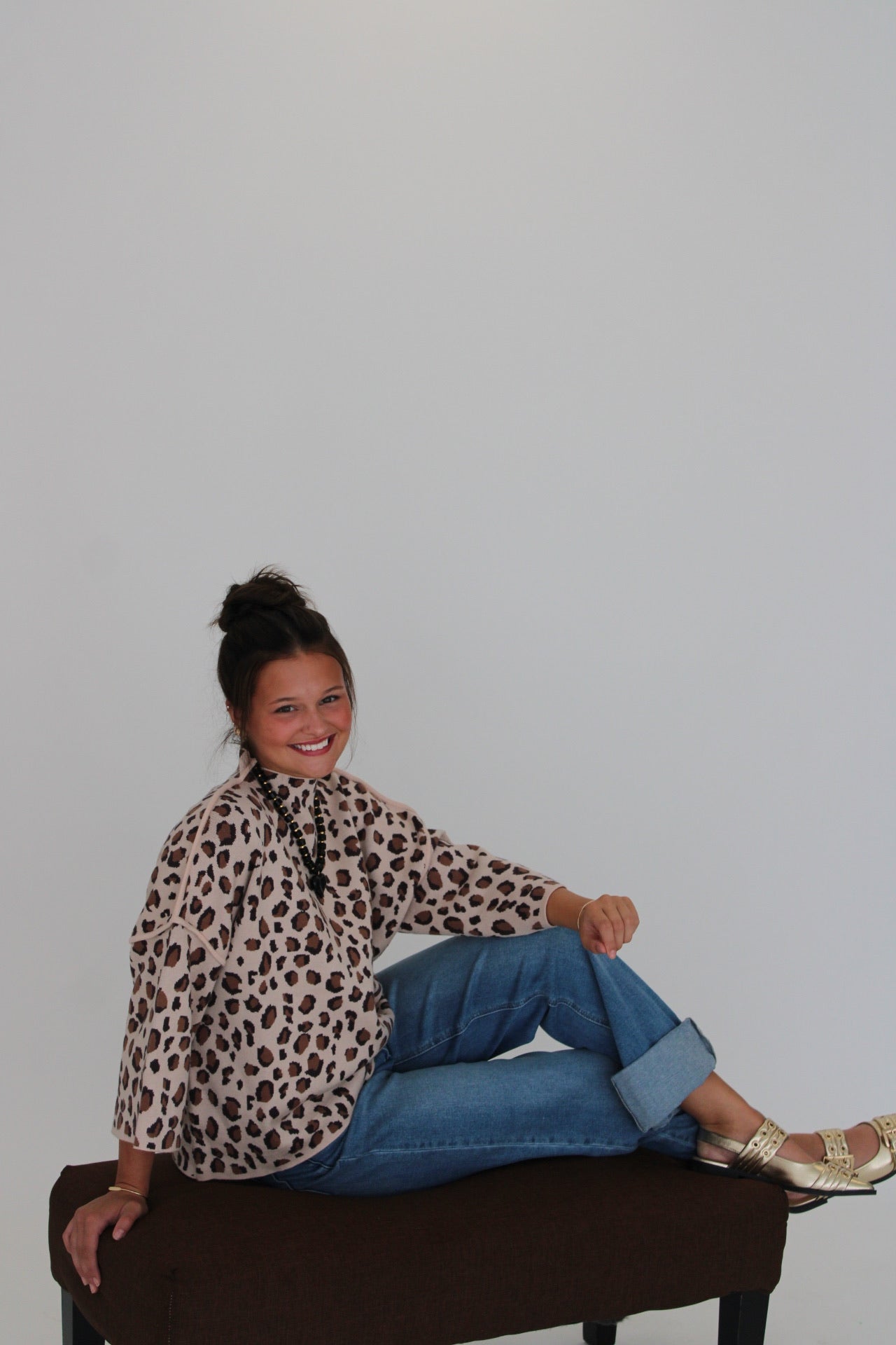 Leopard Mockneck Sweater