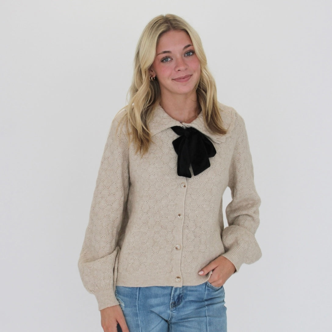 Kensington Bow Tie Sweater Cardigan