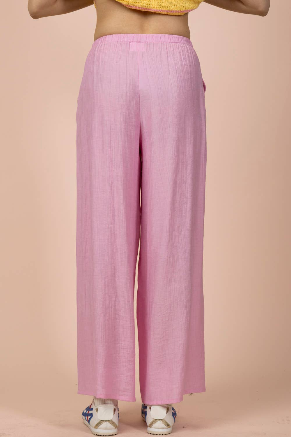 Wide Leg Woven Pants- Pink