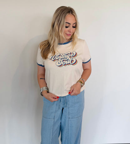 Vintage Soul Trim Sleeve Graphic Tee