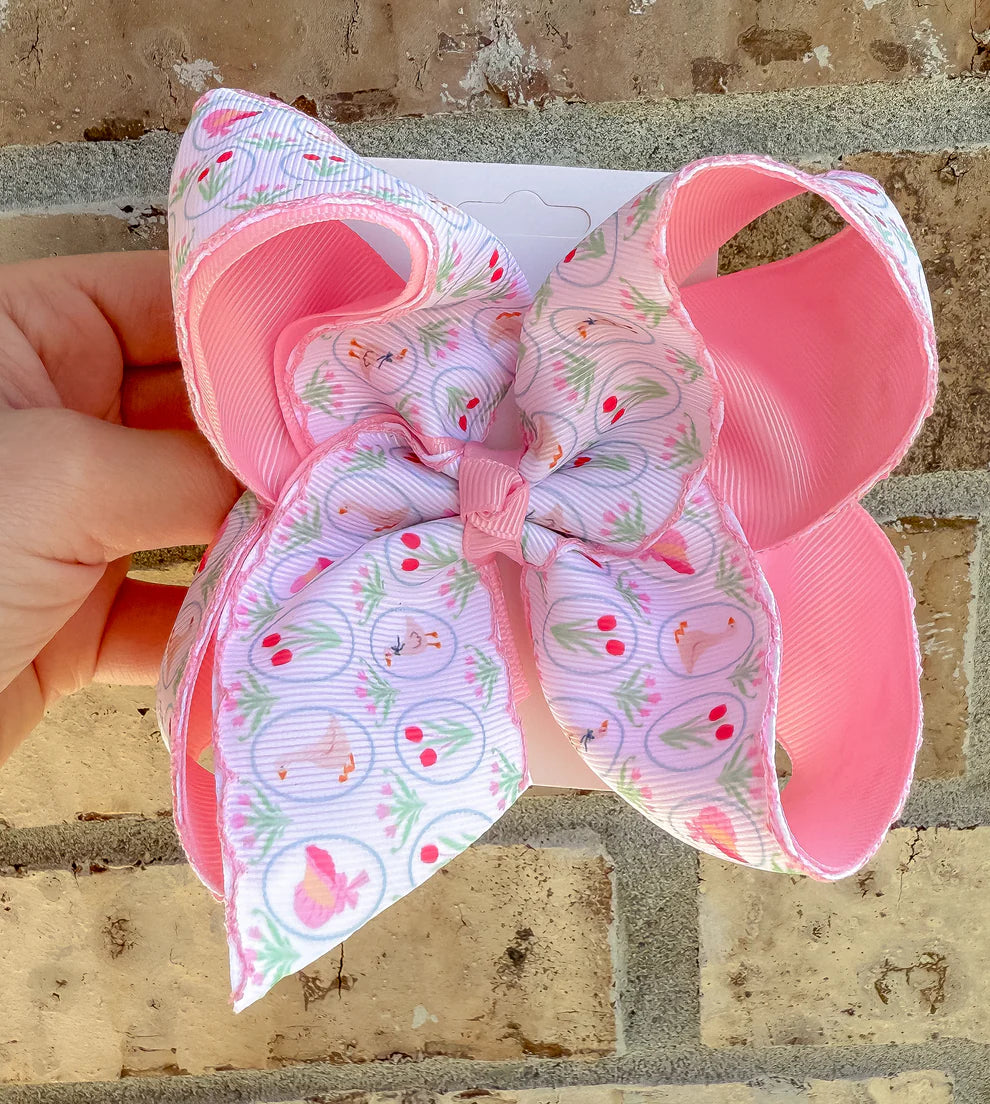 Floral Goose Double Layer Bow