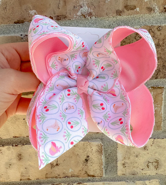 Floral Goose Double Layer Bow