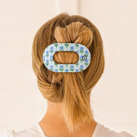 Laura Park x Teleties Blue Marigold Large Flat Round Hair Clip