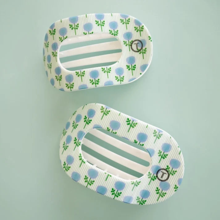 Laura Park x Teleties Blue Marigold Medium Flat Round Hair Clip