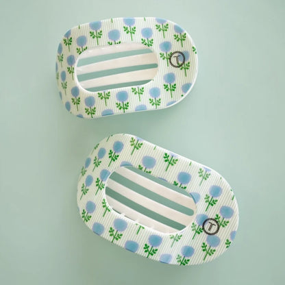 Laura Park x Teleties Blue Marigold Medium Flat Round Hair Clip