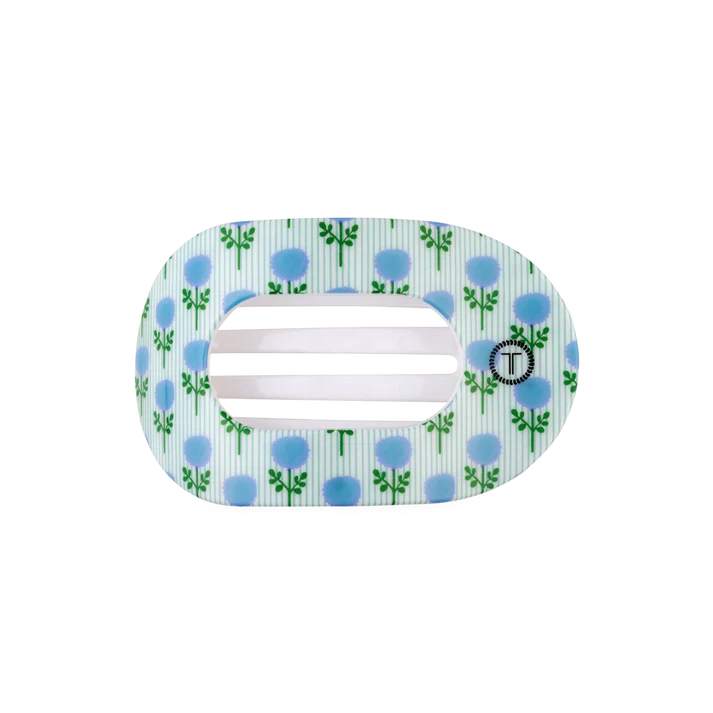 Laura Park x Teleties Blue Marigold Medium Flat Round Hair Clip