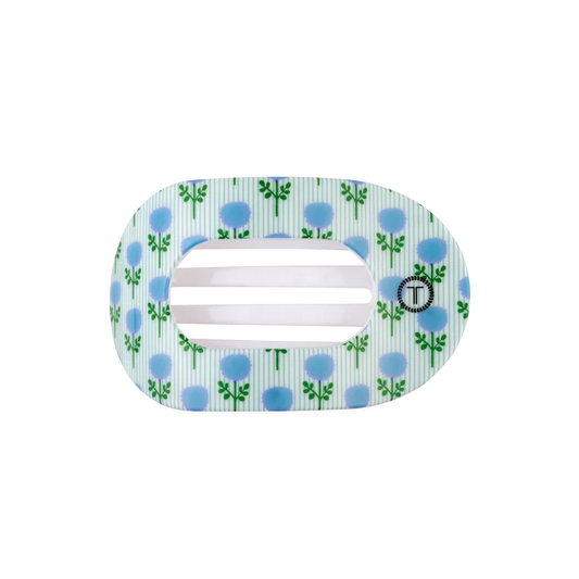 Laura Park x Teleties Blue Marigold Medium Flat Round Hair Clip