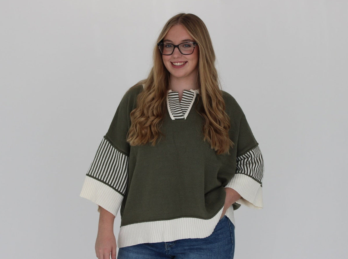 Classic Noir Blouse - Olive