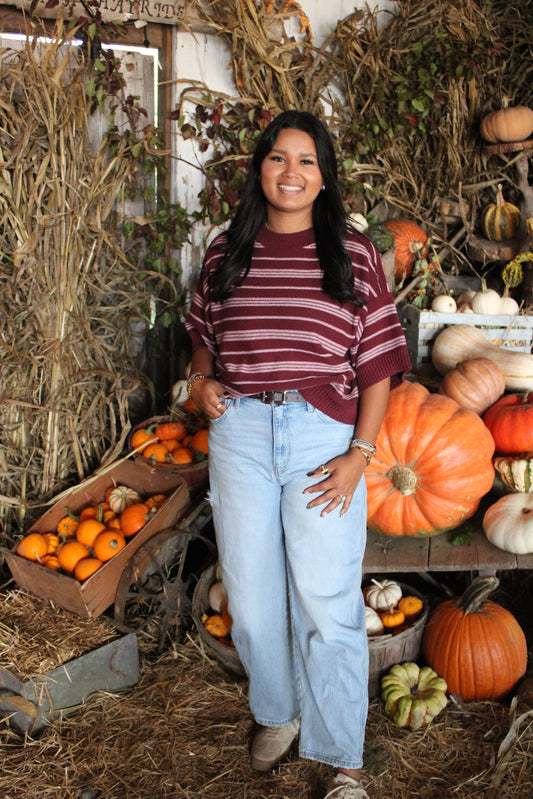 Autumn Wine Knit Top