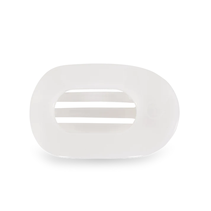 Coconut White Small Flat Round Hair Clip