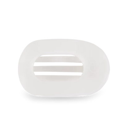 Coconut White Small Flat Round Hair Clip