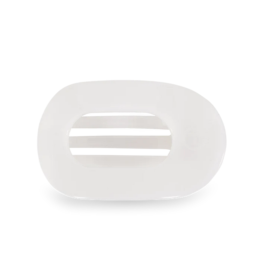 Coconut White Small Flat Round Hair Clip