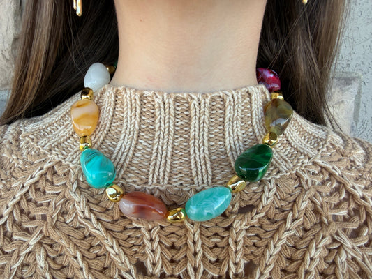 Multi Color Beaded Necklace