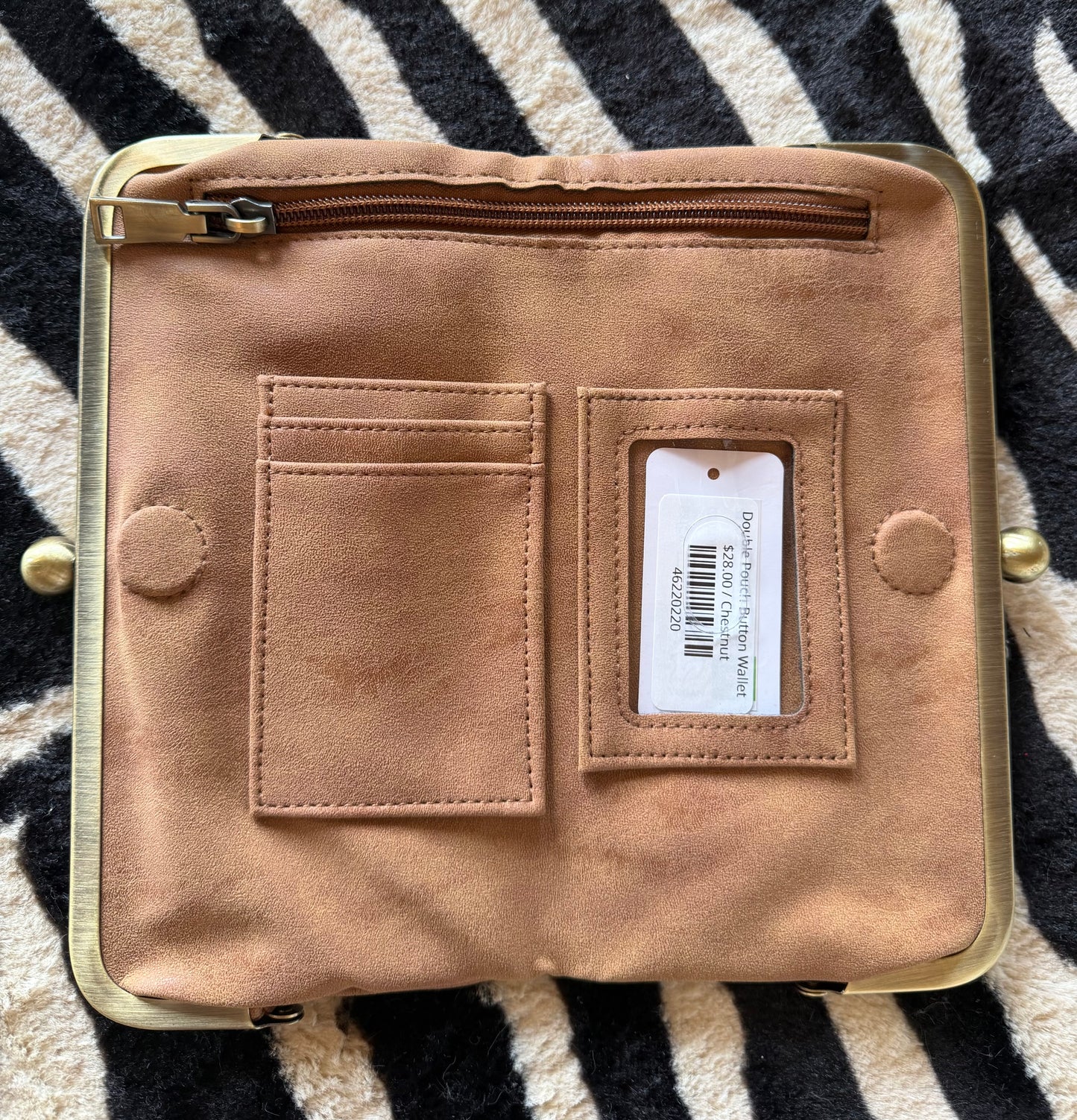 Double Pouch Button Wallet
