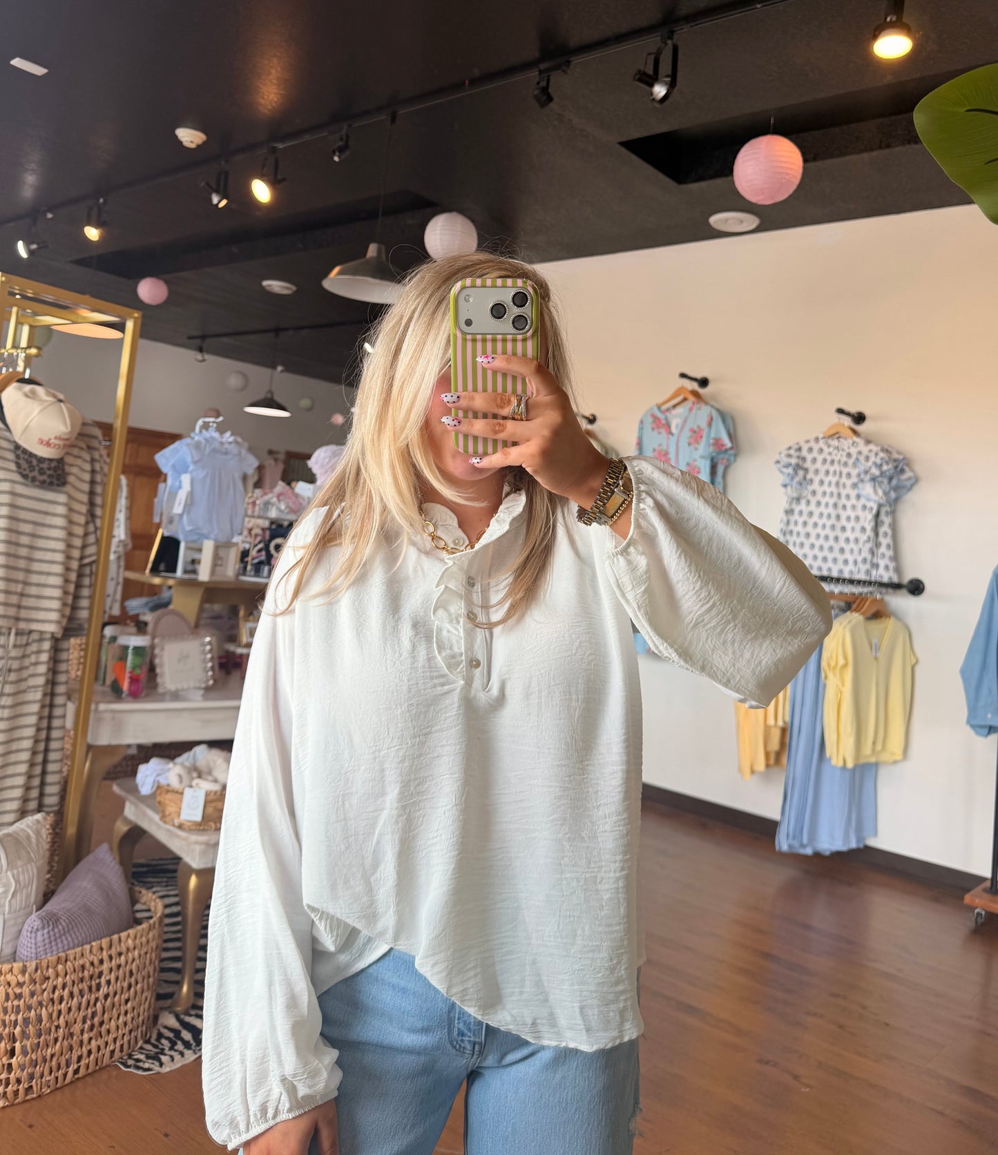 Hampton Knit Ruffle Neck Top- Ivory