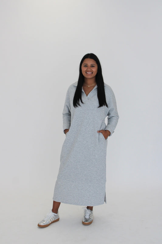 Elevated Scuba Dress - Grey