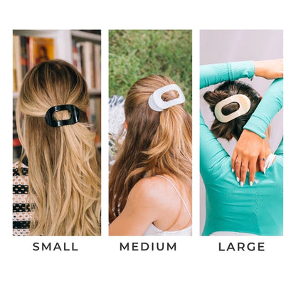 Coconut White Small Flat Round Hair Clip