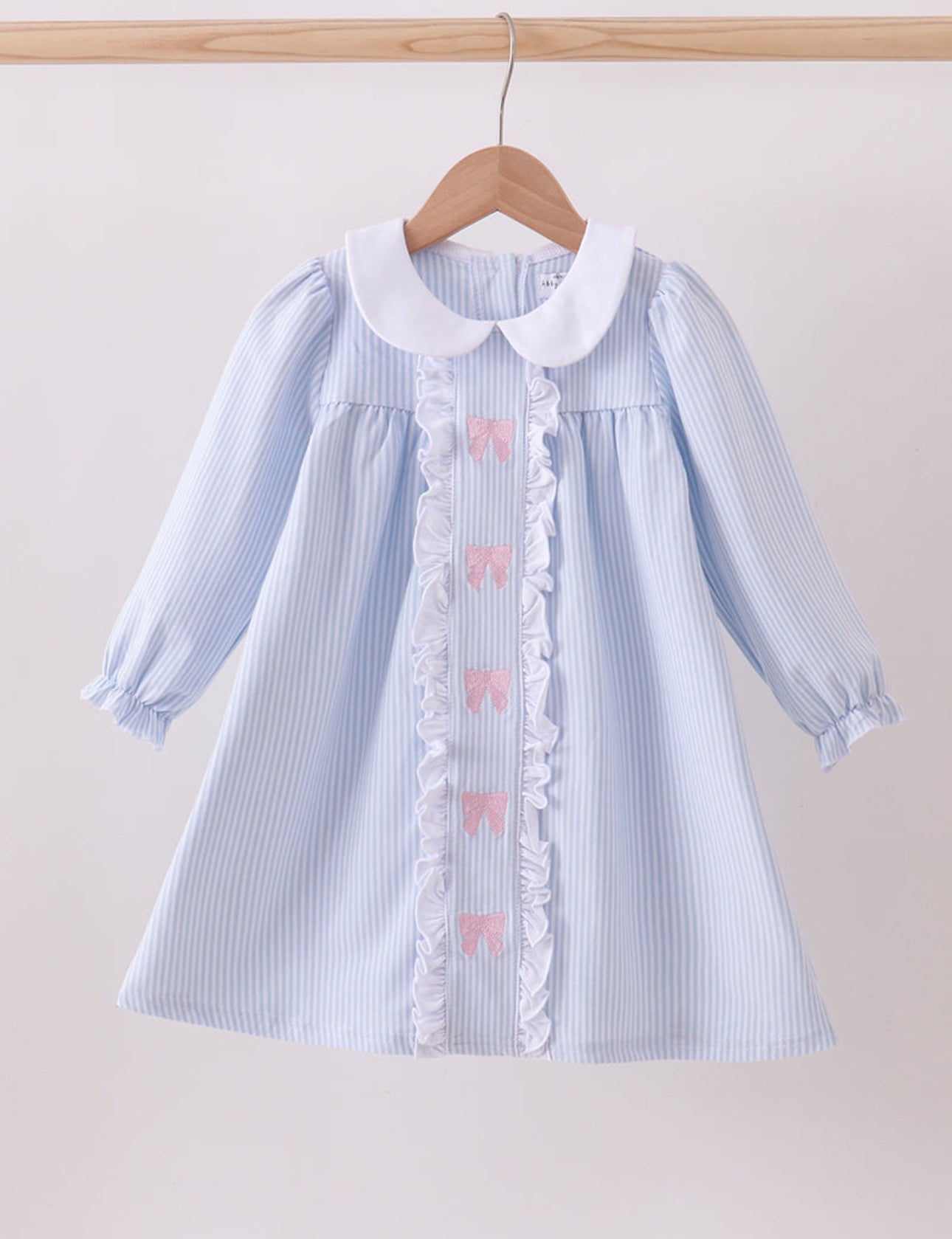 Striped Bow Collared Dress