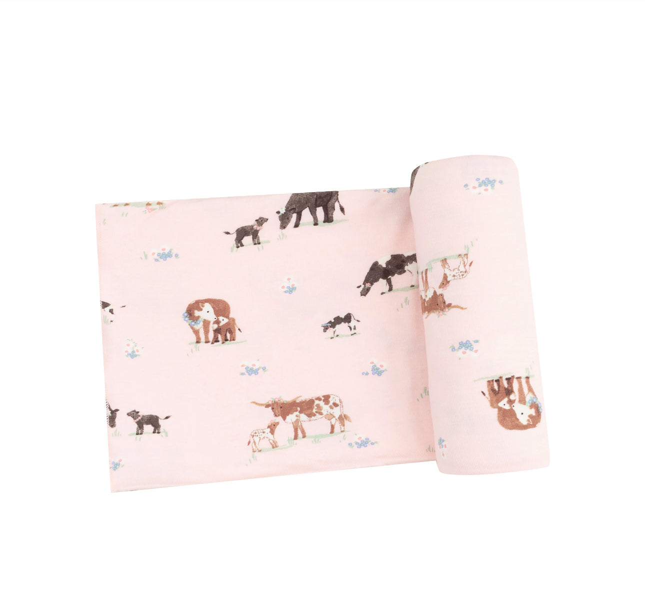 Swaddle Blanket- Pink Cow Family