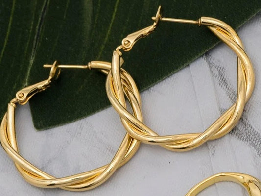 Gold Twist Earrings