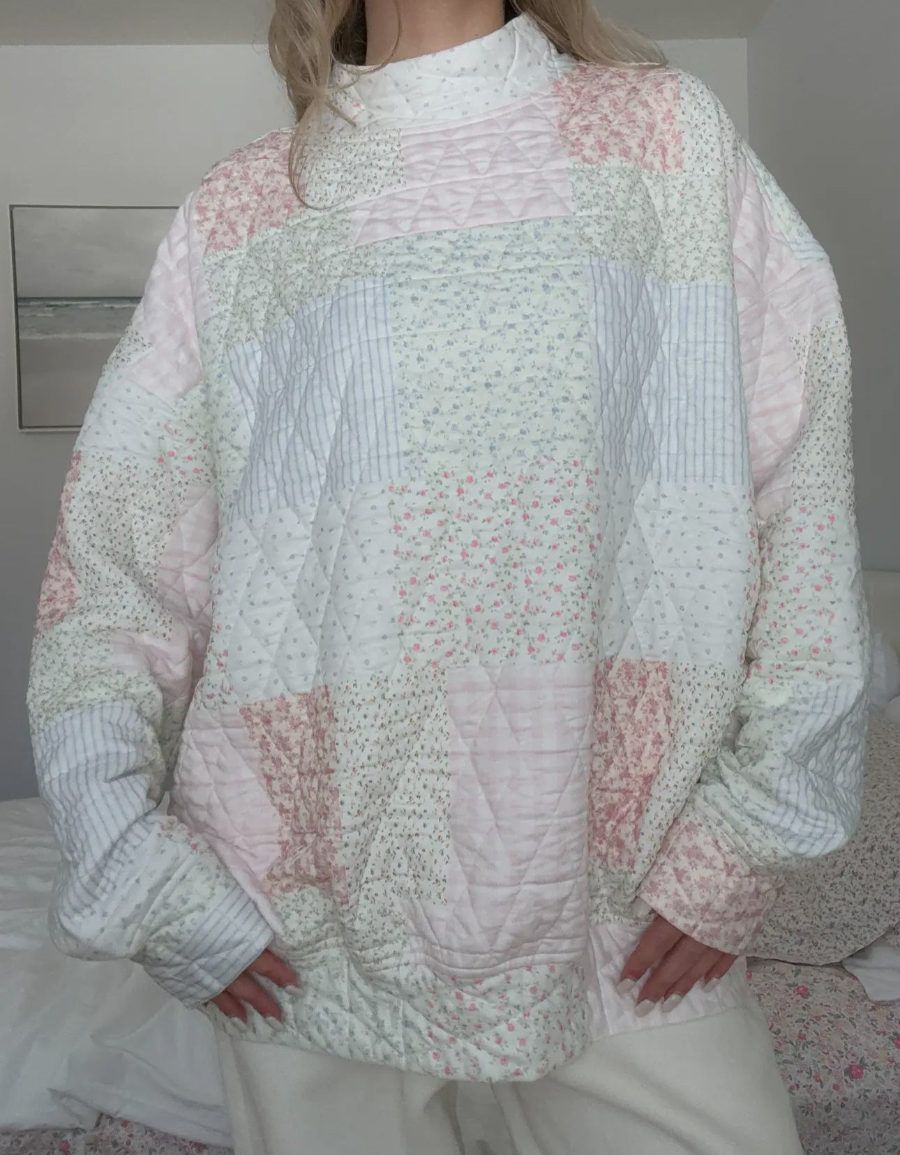 Pastel Quilted Mock Neck