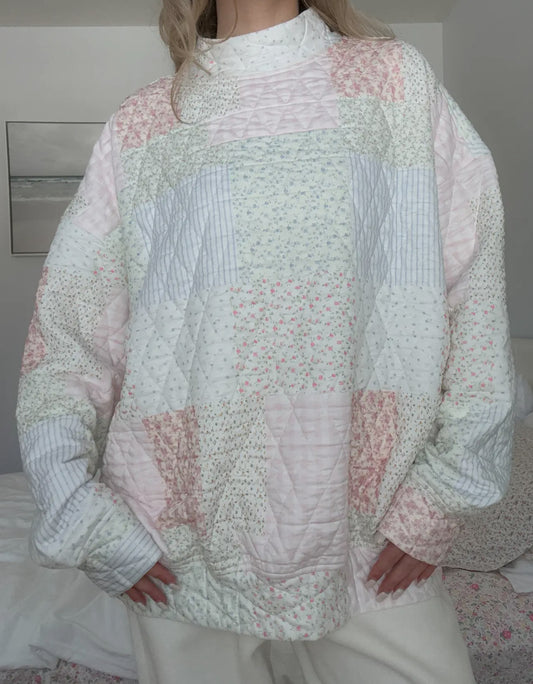 Pastel Quilted Mock Neck