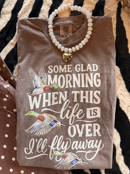 Some Glad Morning Mallard Tee- Espresso