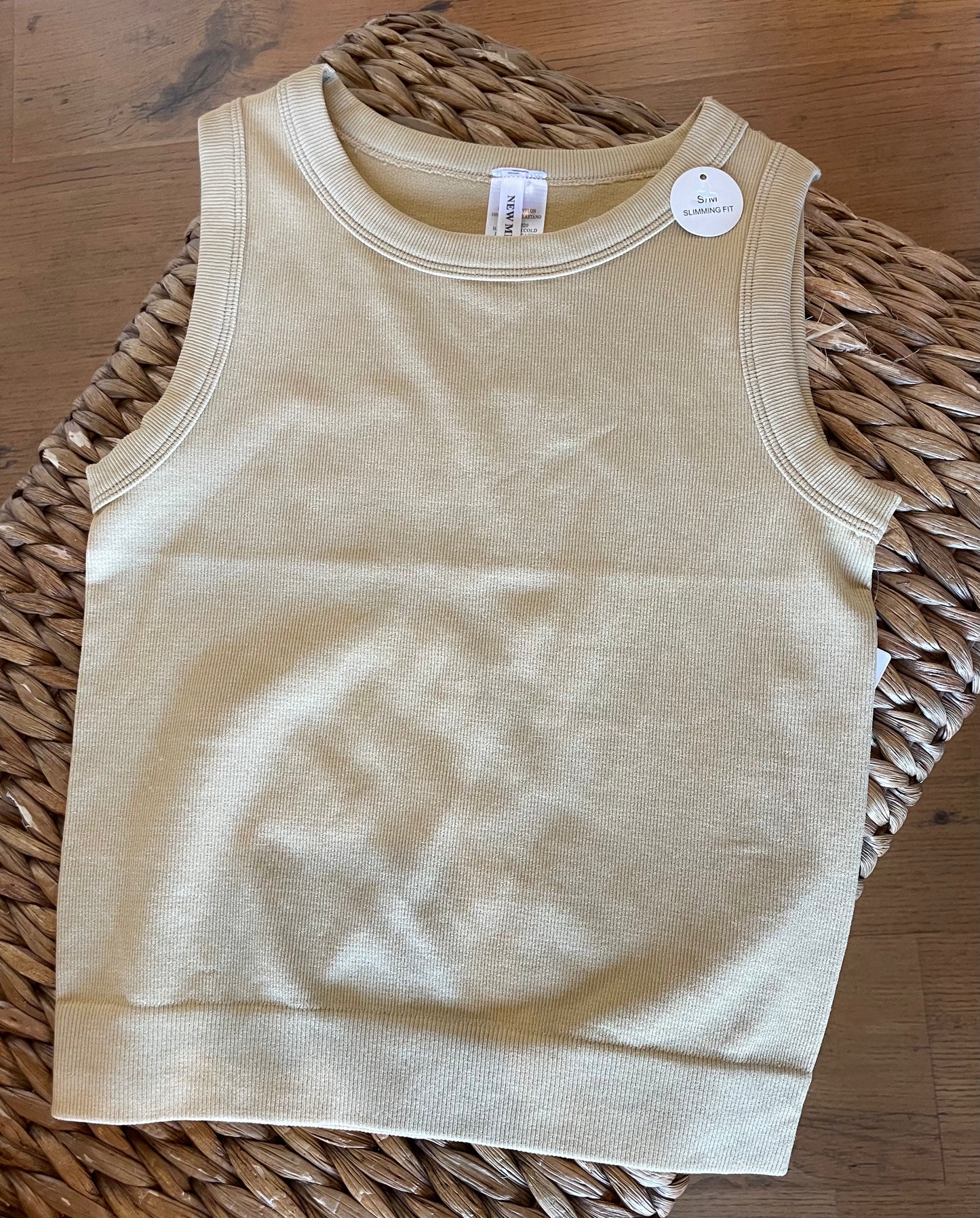 Everyday Wear Ribbed Tank - Taupe