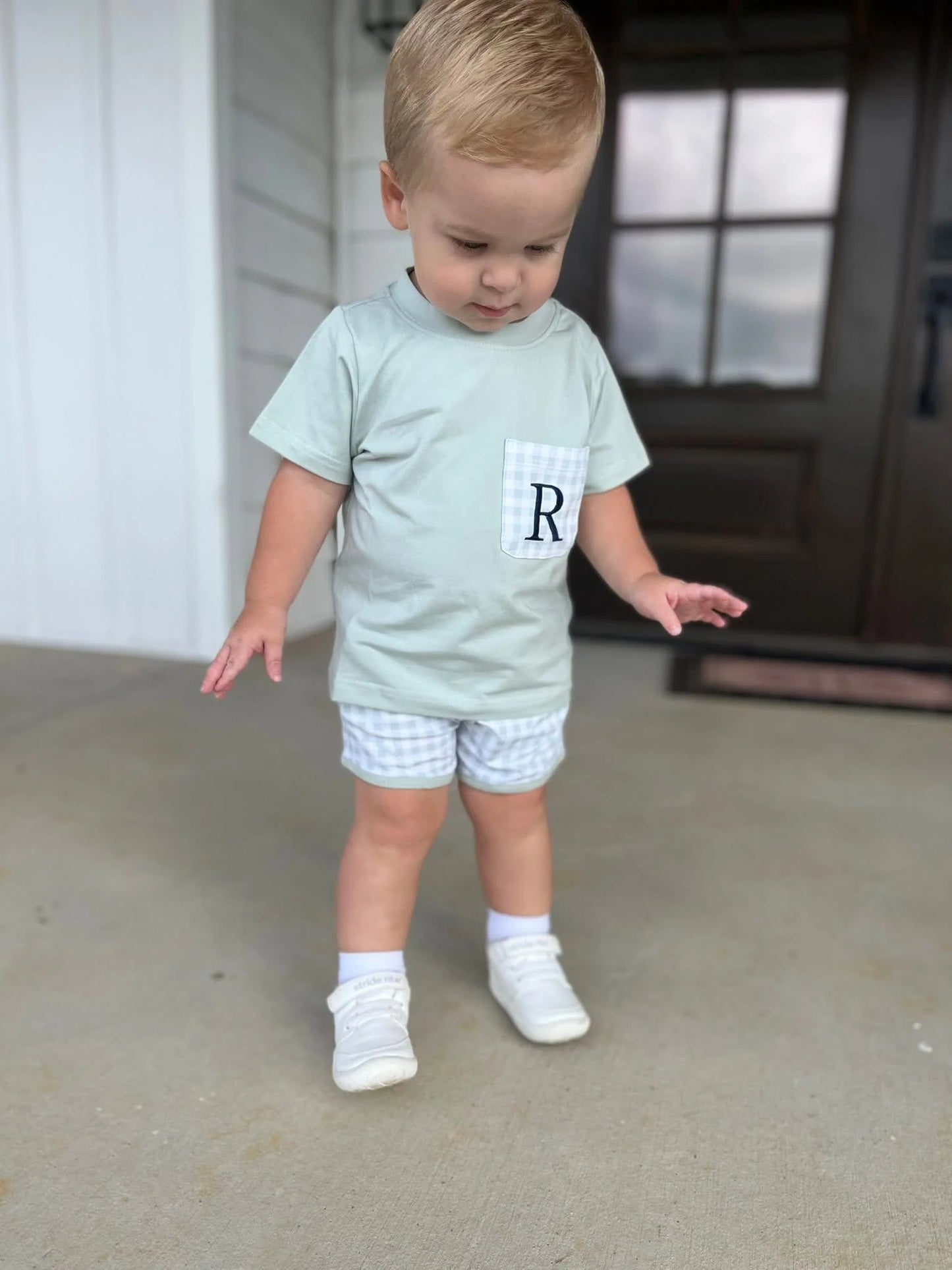 Gingham Boy Short Set (No Monogram)