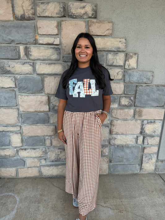 Fall Patchwork Graphic Tee