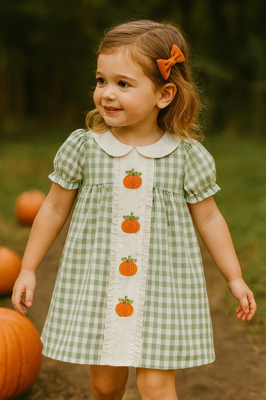 Preppy Pumpkins Girls Dress