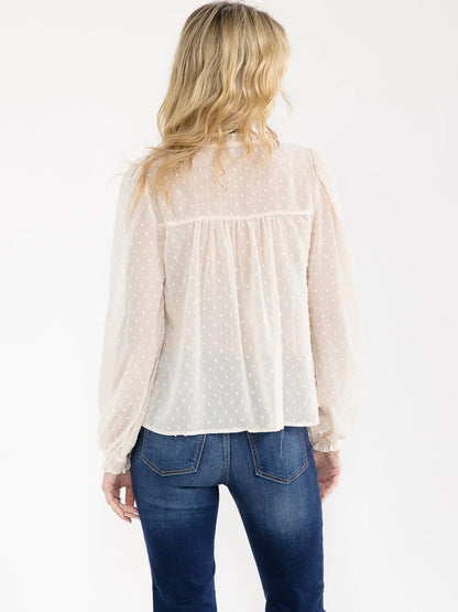 Bitty Dot Blouse- Cream