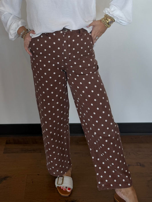 Latte Luxe Polka Dot Pants