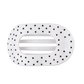 White Polka Dot Party Large Flat Round Hair Clip - Large