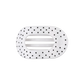 White Polka Dot Party Medium Flat Round Hair Clip - Medium