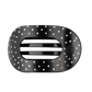 Black Polka Dot Party Large Flat Round Hair Clip - Large