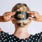 Black Polka Dot Party Large Flat Round Hair Clip - Large