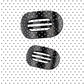 Black Polka Dot Party Large Flat Round Hair Clip - Large