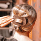 Brown Crocodile Large Flat Round Hair Clip - Large