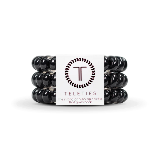 Jet Black Large Hair Ties - Large