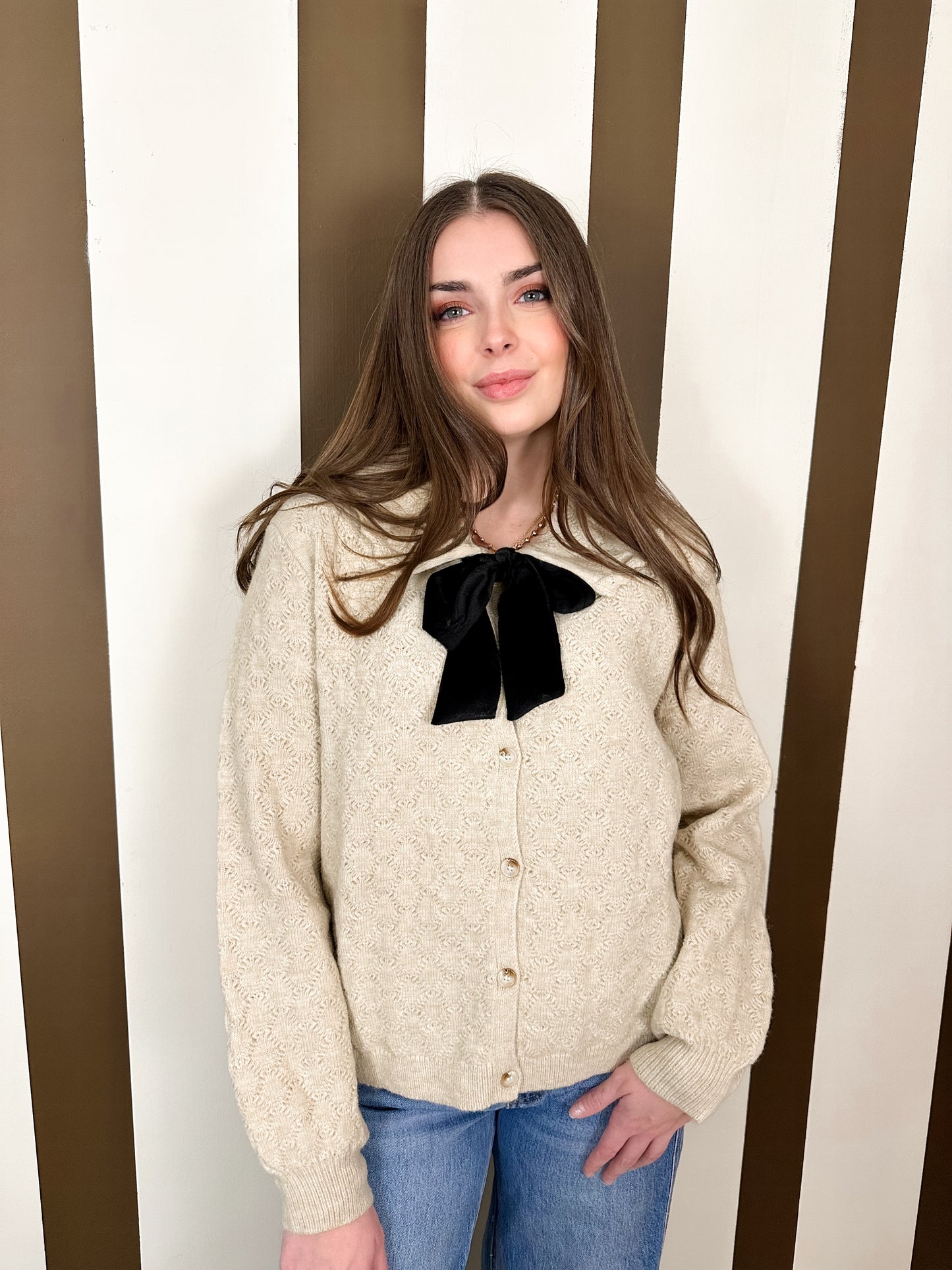 Kensington Bow Tie Sweater Cardigan