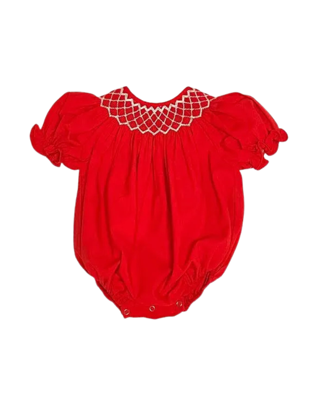 Marie Smocked Bubble- Red