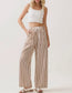 Striped Drawstring Pants- Mocha