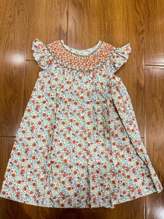 Hand Smocked Fall Floral Dress